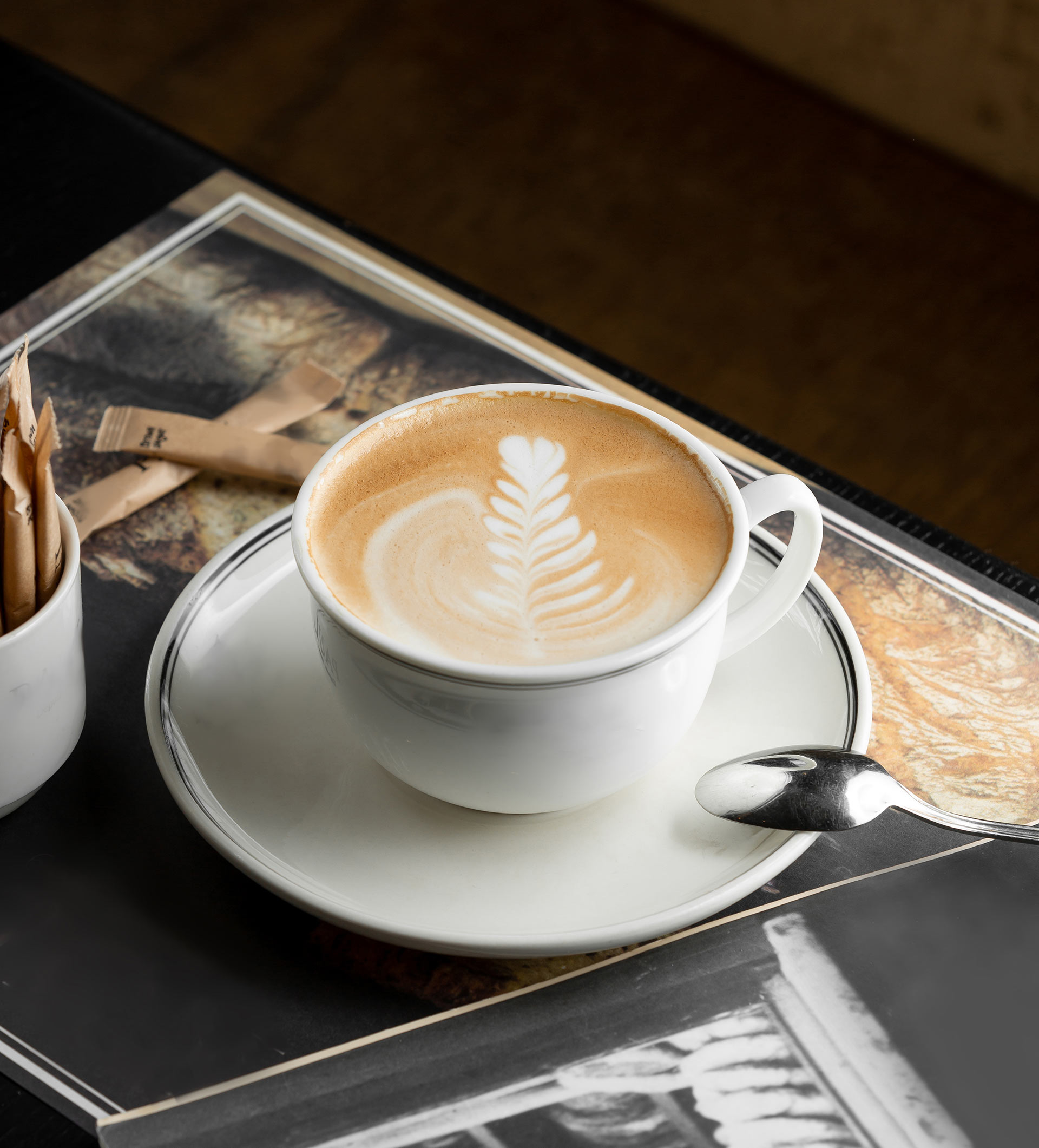 Cup Cappuccino With Rosetta Latte Art